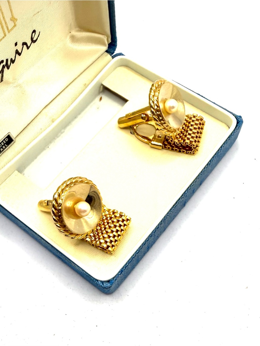 Gold Cultured Pearl Accent Cufflinks